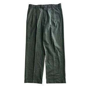 Dockers Recode Men’s Wool Cotton Blend Green Gray Pleated Trousers Size 36x30